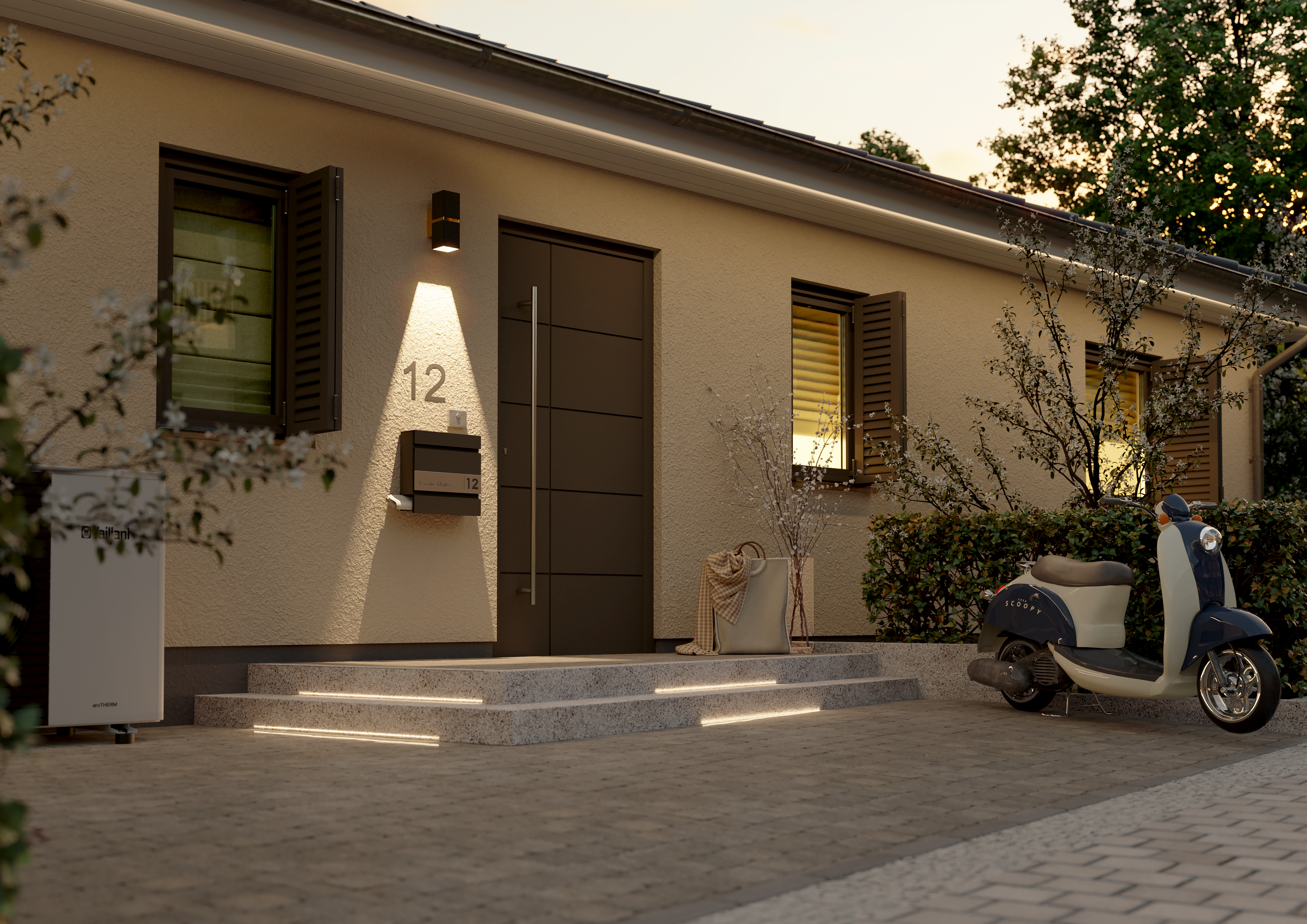 Unser Hauseingang Bungalow 131 - schließen Sie auf :)