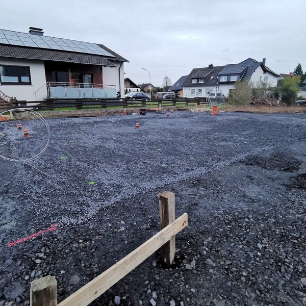 Fertiges Schotterpolster - Der Beginn des Hausbaus