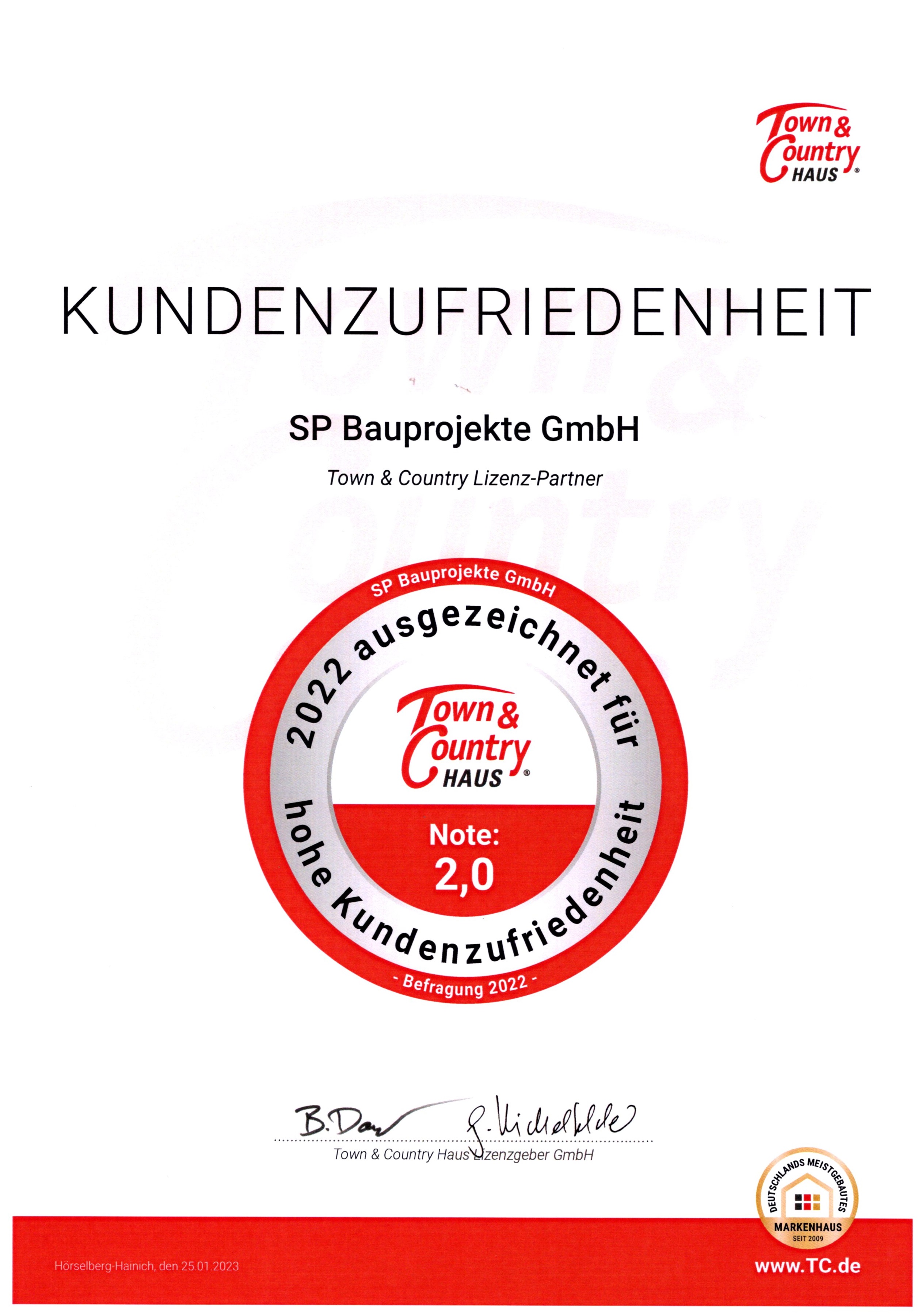Kundenzufriedenheit aus dem Jahr 2022 Referenzschreiben von der Kundenzufriedenheitsbefragung 2022