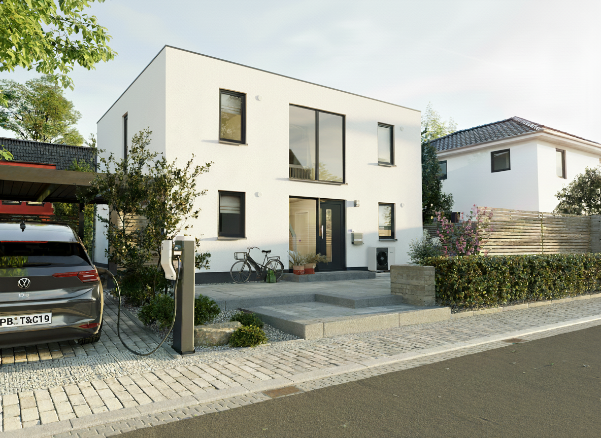 Stadtvilla 145 als Bauhaus mit Flachdach